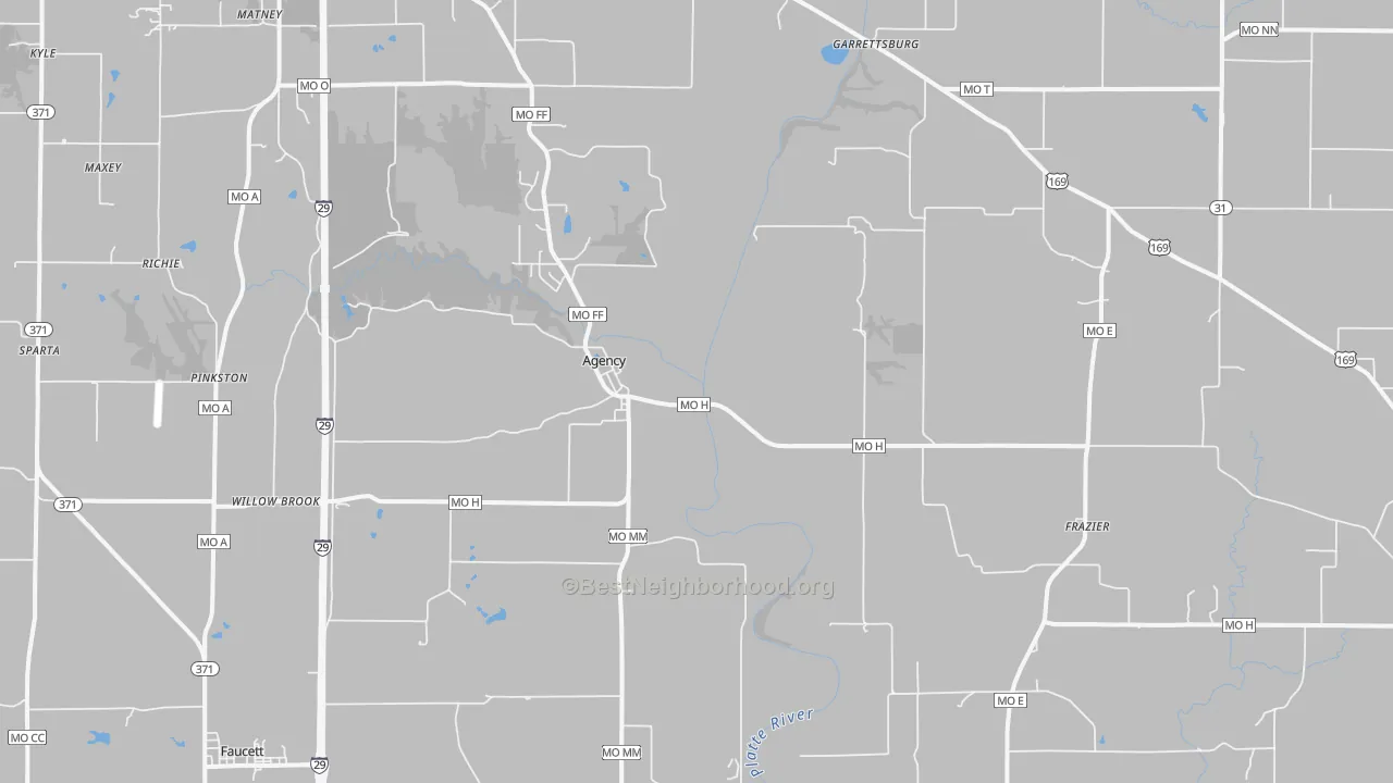 Transit Grade map of Agency, MO