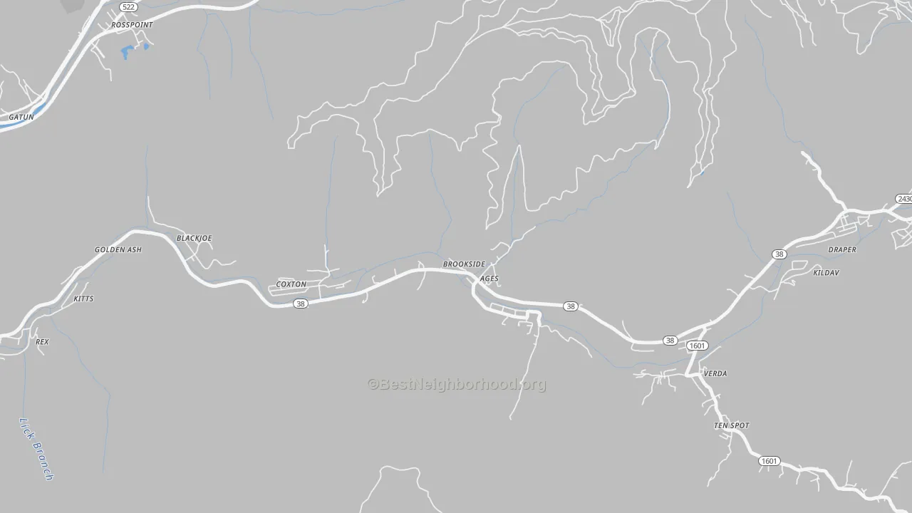 Transit Grade map of Ages-Brookside, KY