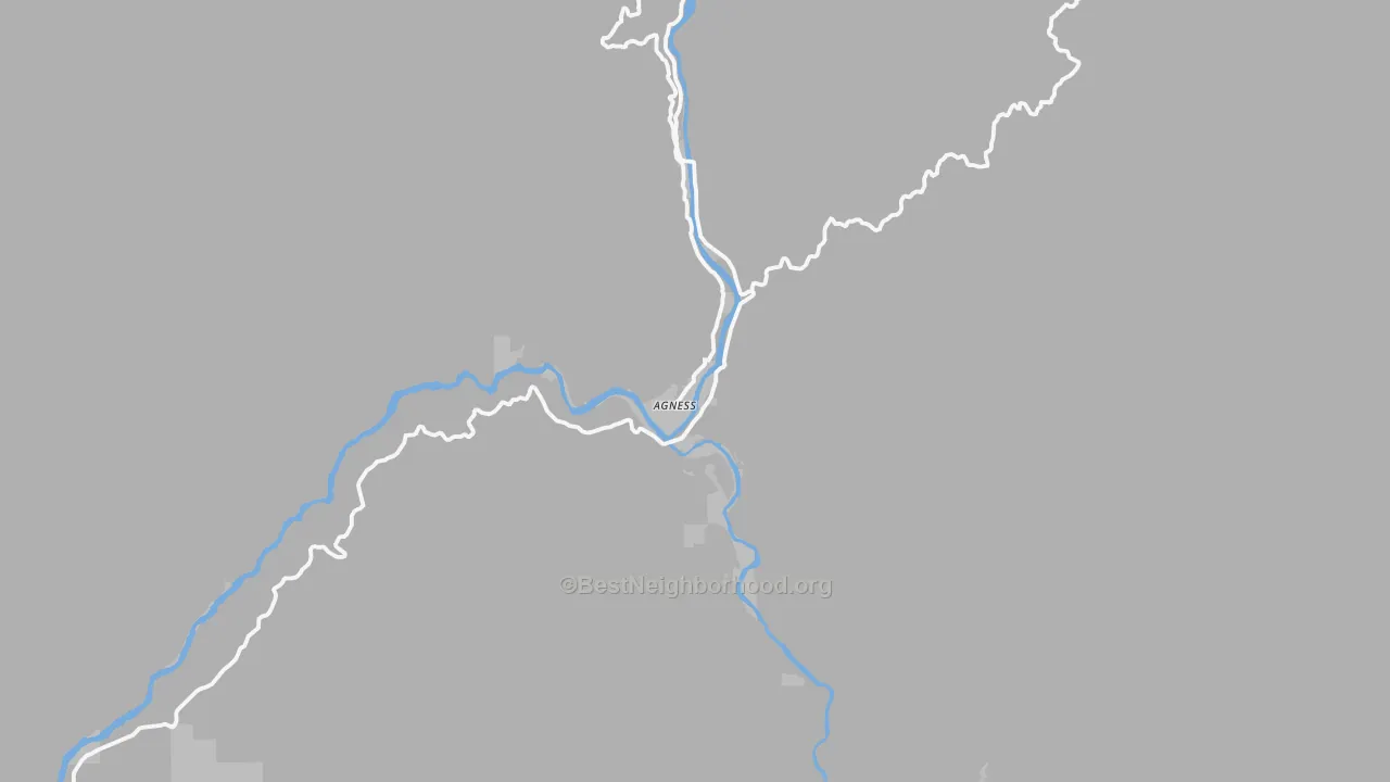 Transit Grade map of Agness, OR