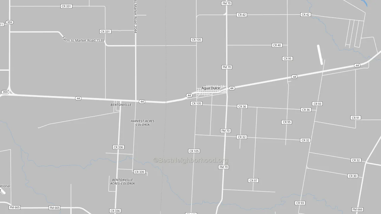 Transit Grade map of Agua Dulce, TX
