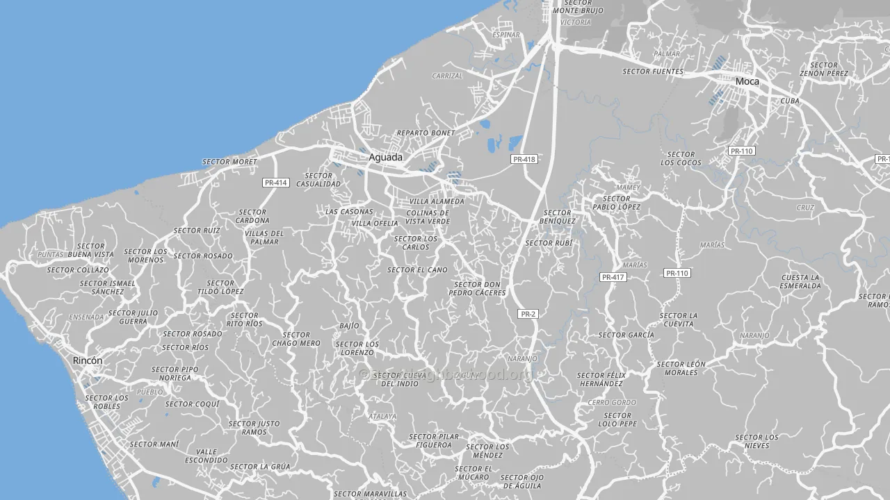 Transit Grade map of Aguada Municipio, PR
