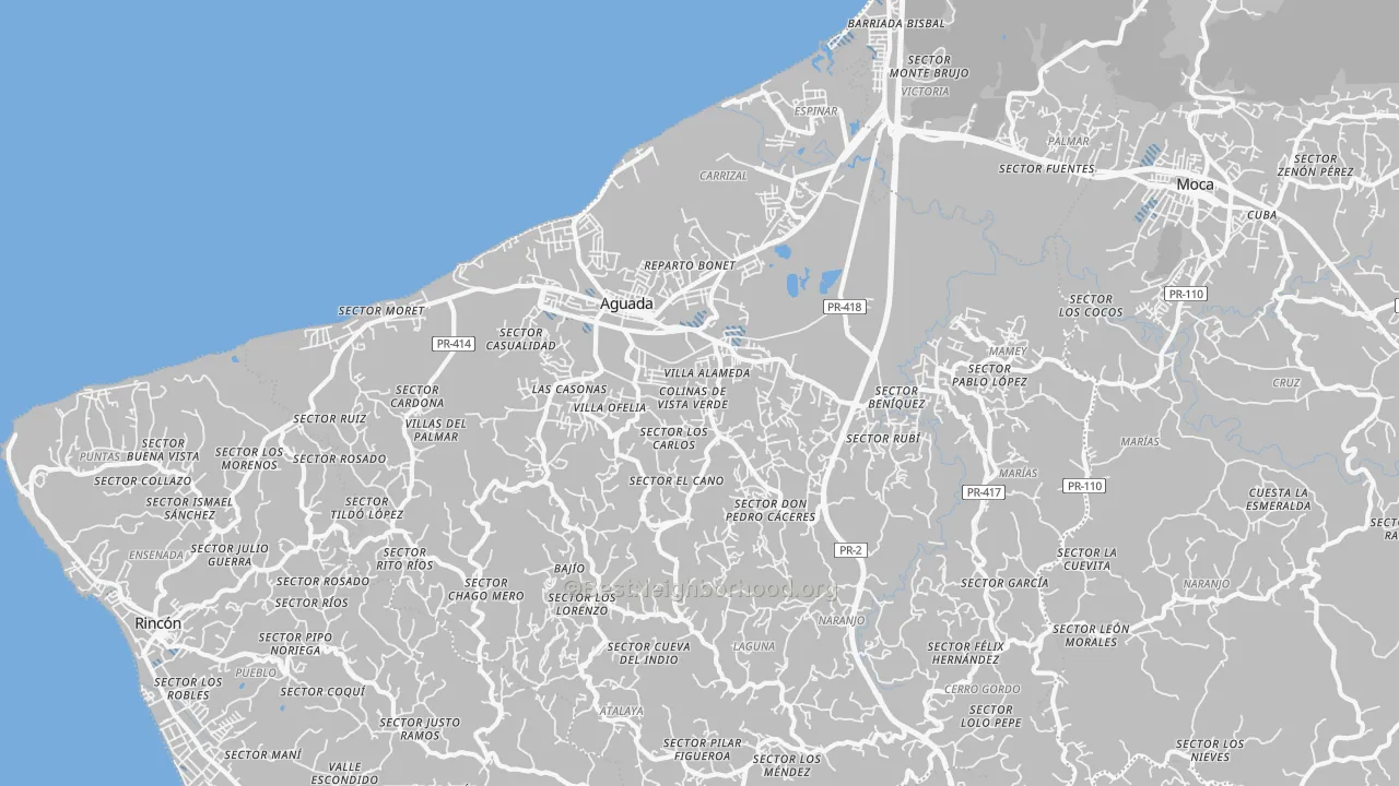 Transit Grade map of Aguada, PR
