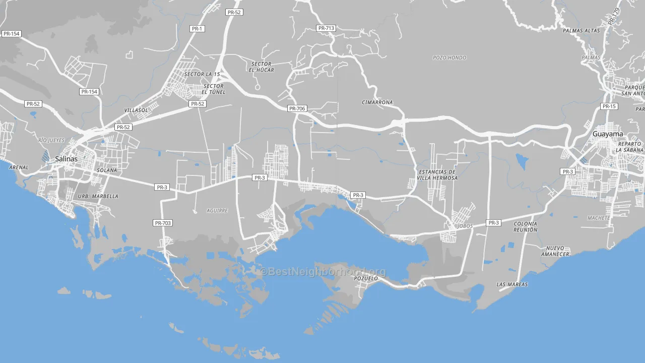 Transit Grade map of Aguirre, PR