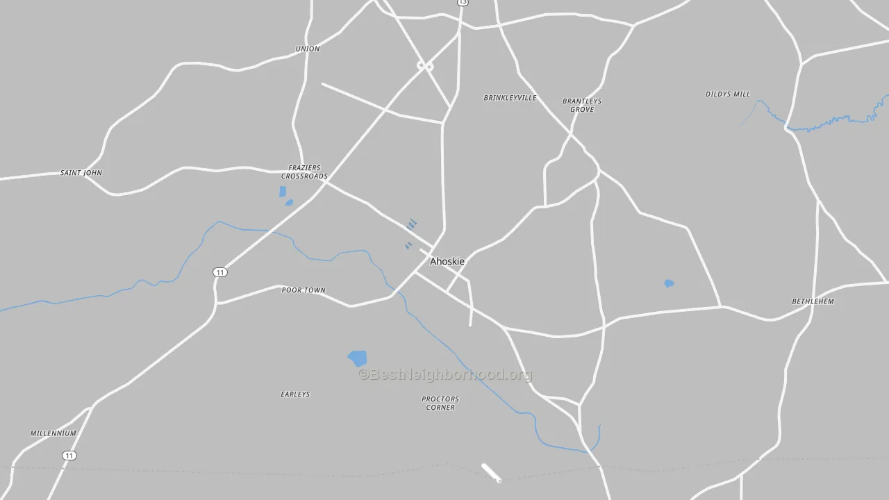 Transit Grade map of Ahoskie, NC