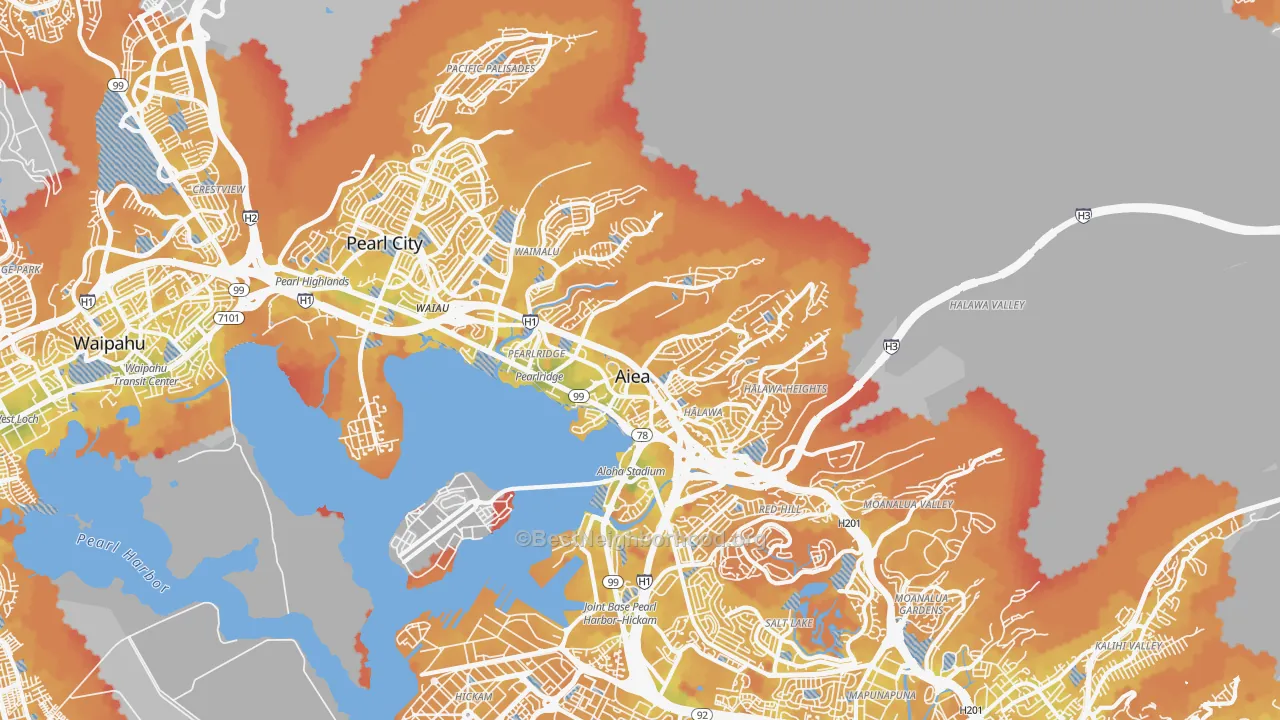 Transit Grade map of Aiea, HI