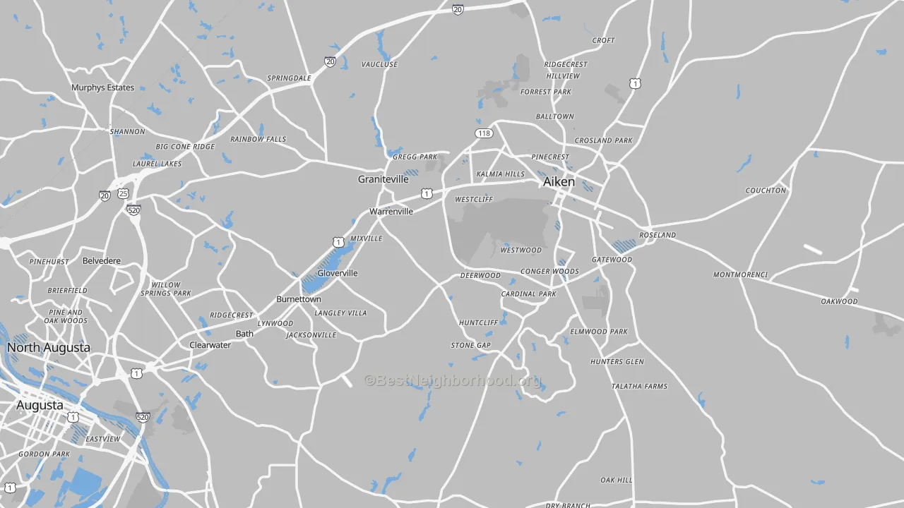 Transit Grade map of Aiken County, SC