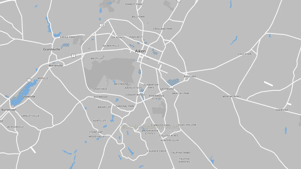 Transit Grade map of Aiken, SC