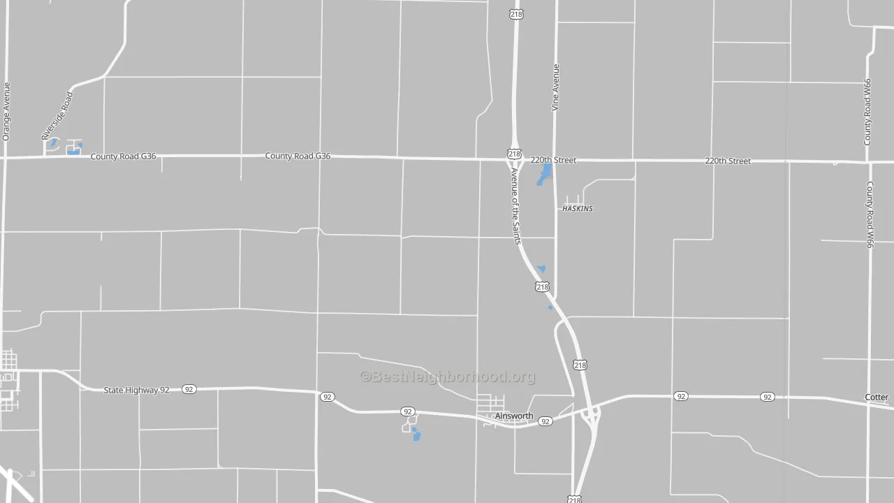 Transit Grade map of Ainsworth, IA