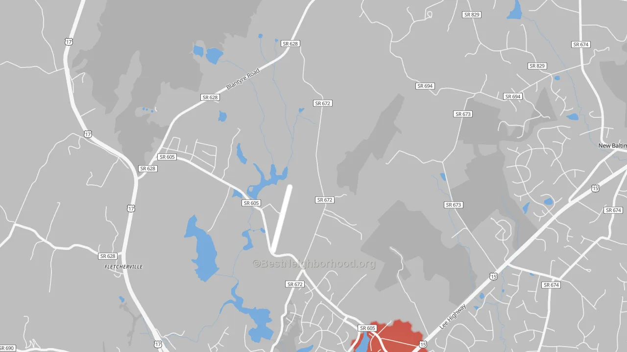 Transit Grade map of Airlie, VA