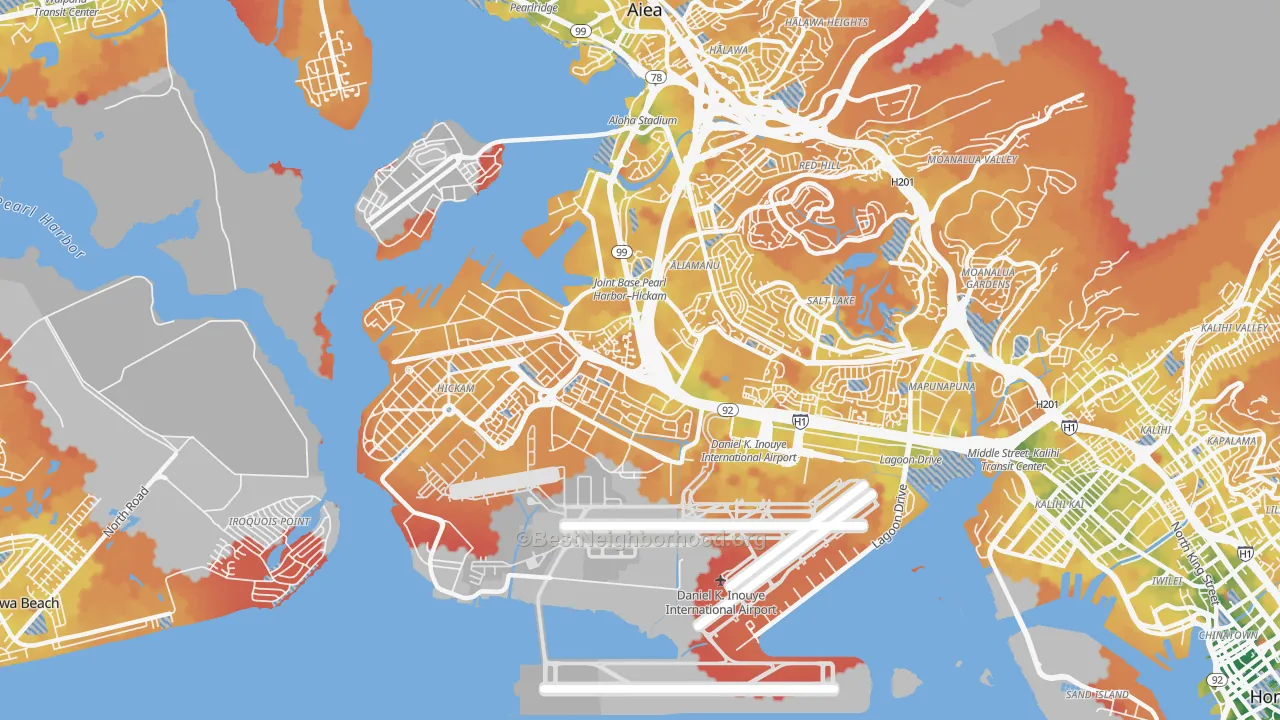 Transit Grade map of Airport, Honolulu, HI