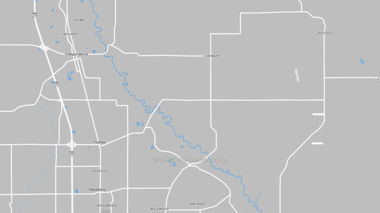Transit Grade map of Akers, LA