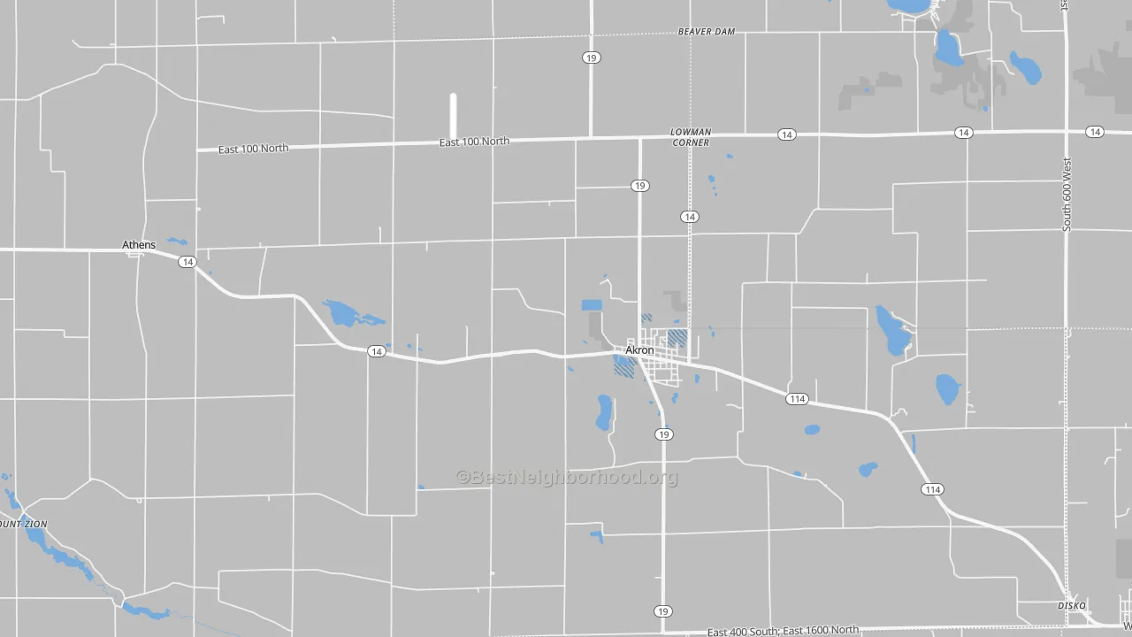 Transit Grade map of Akron, IN