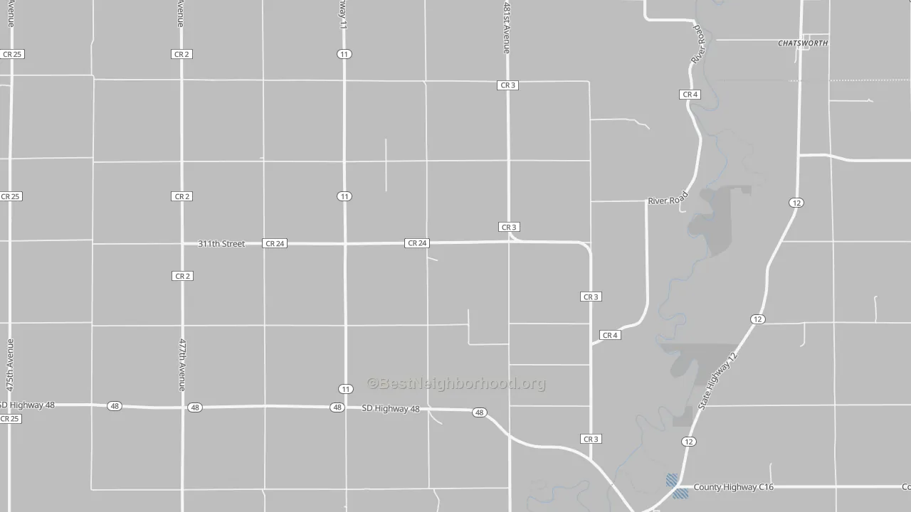 Transit Grade map of Akron, SD