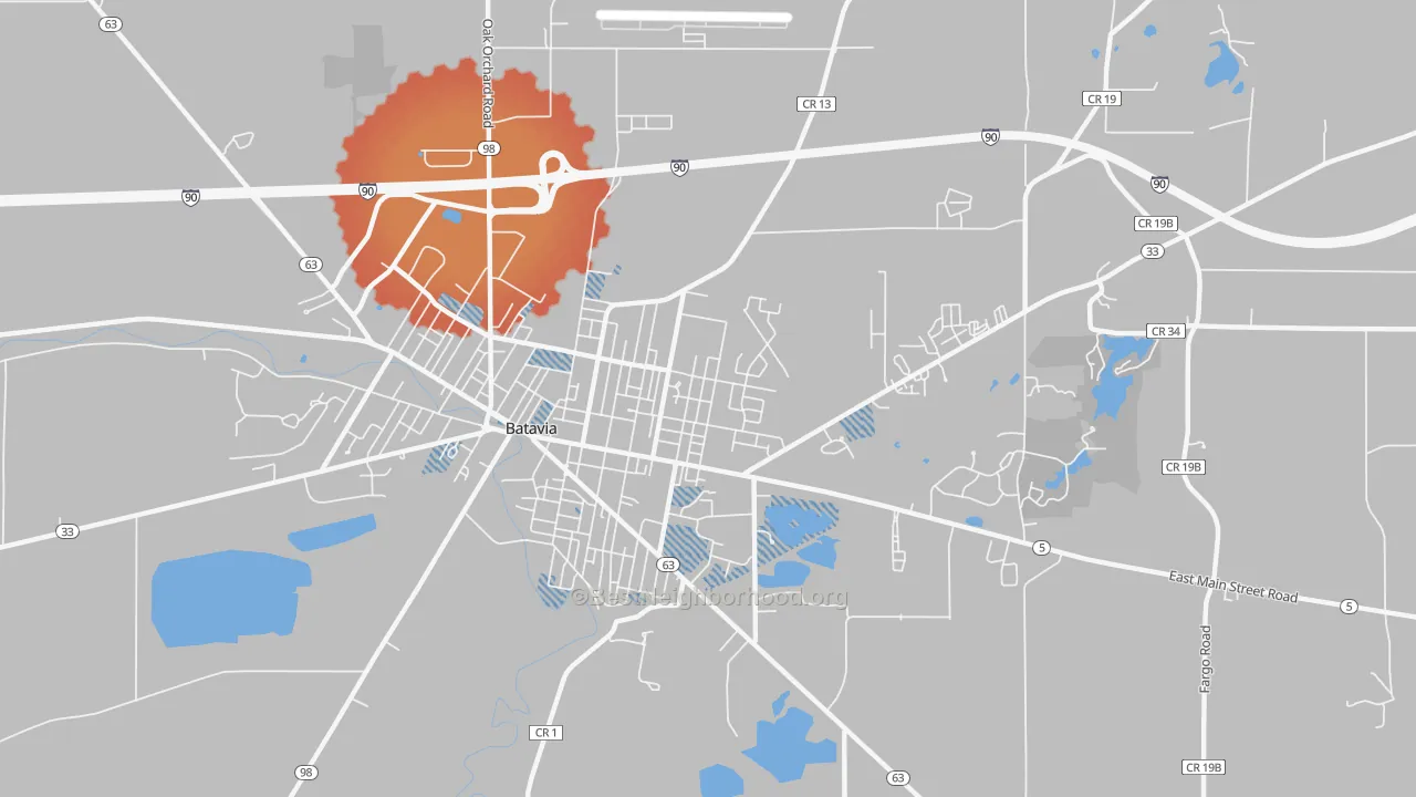 Transit Grade map of Alabama, NY
