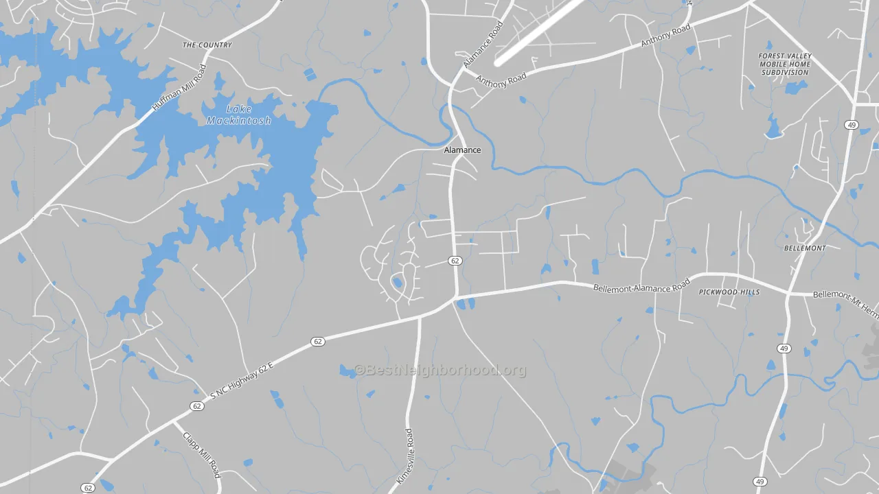 Transit Grade map of Alamance, NC