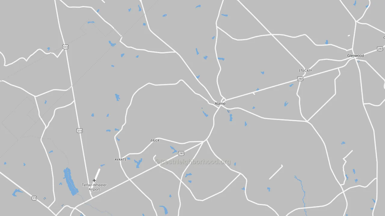 Transit Grade map of Alamo, GA