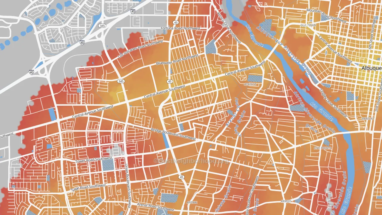 Transit Grade map of Alamosa, Albuquerque, NM