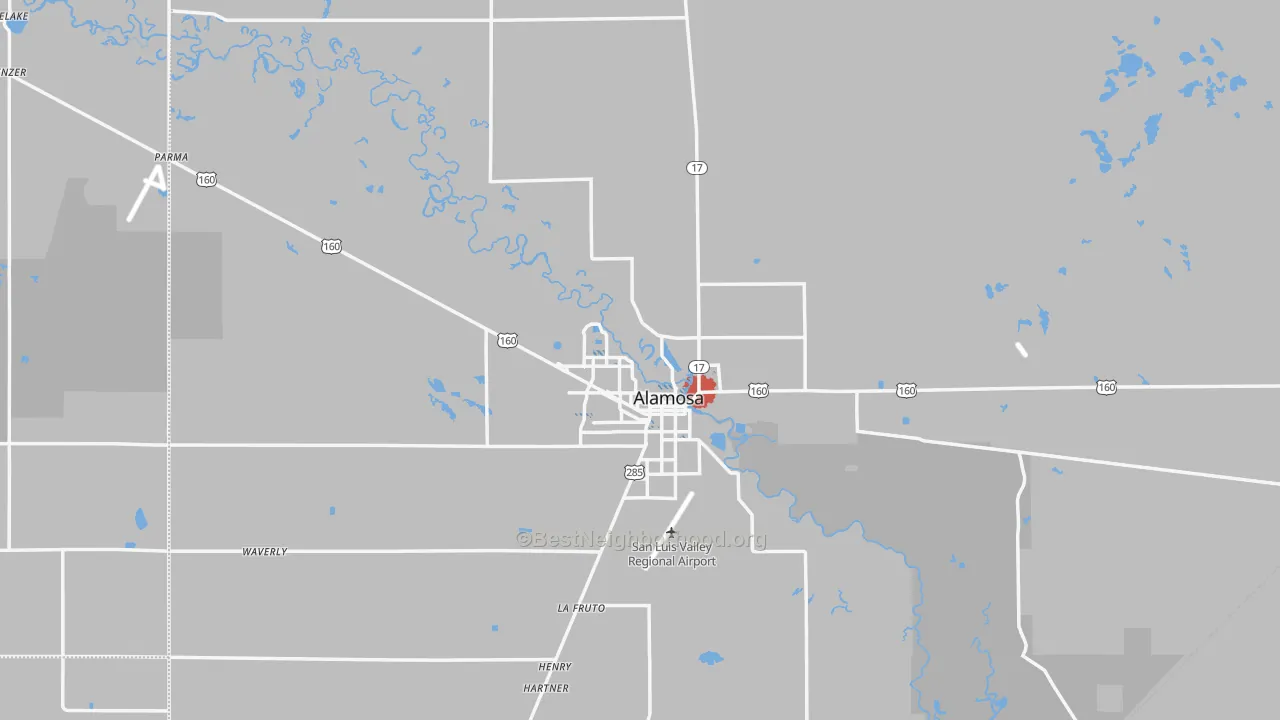 Transit Grade map of Alamosa County, CO