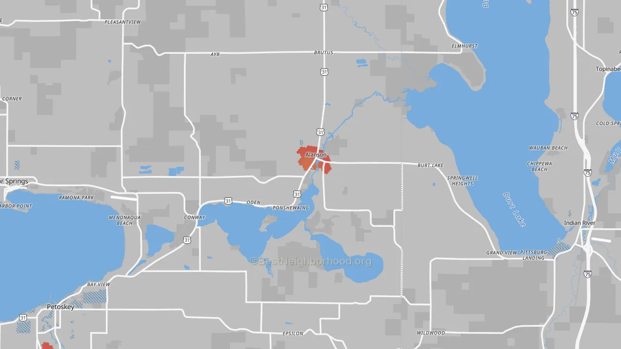Transit Grade map of Alanson, MI