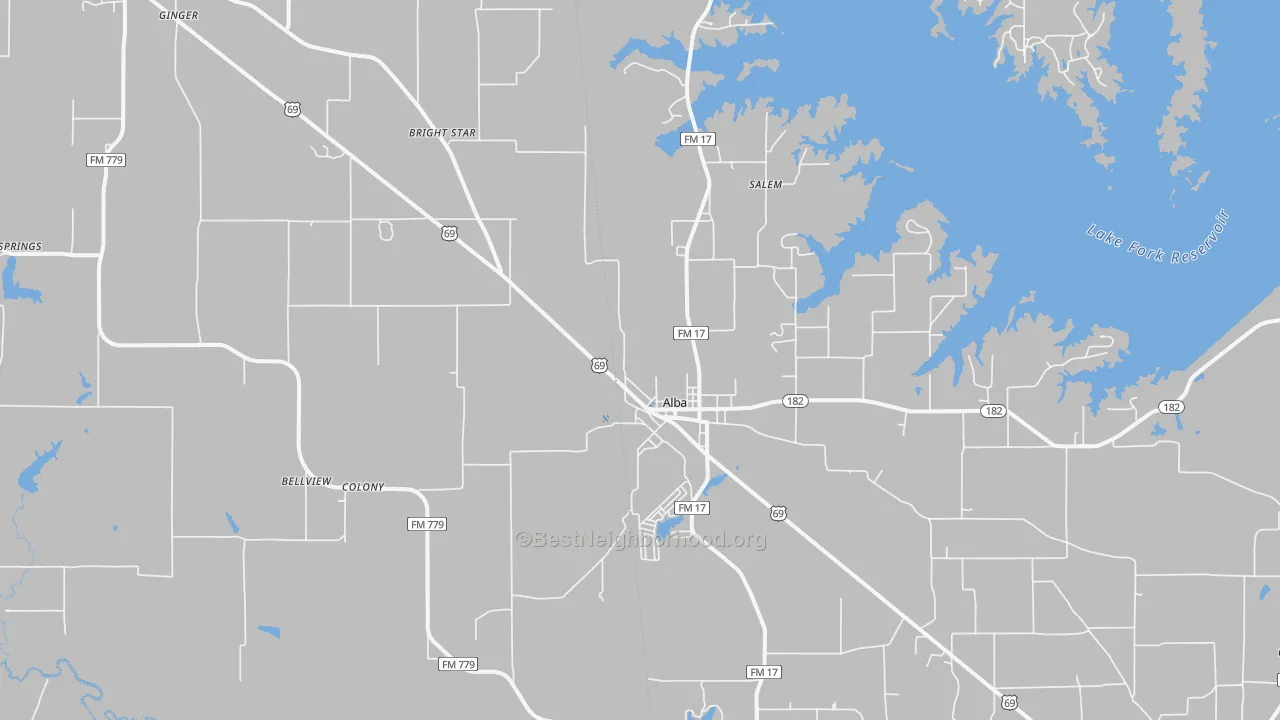 Transit Grade map of Alba, TX