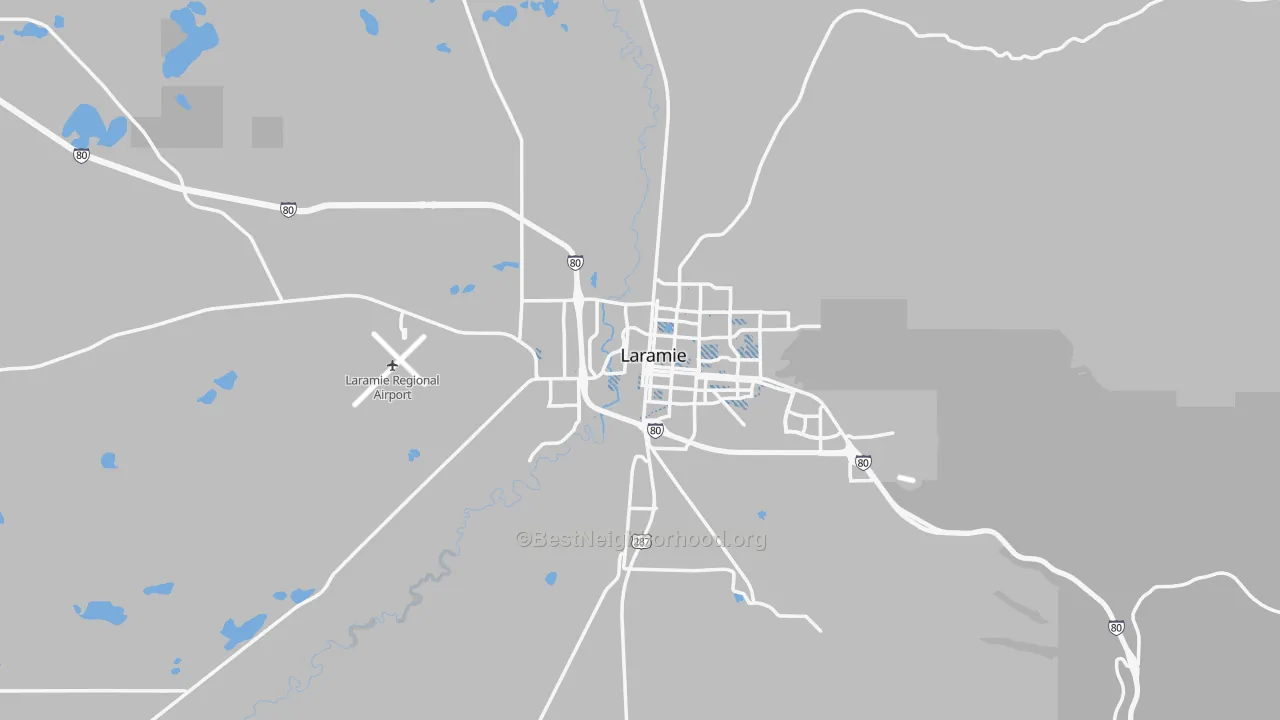 Transit Grade map of Albany County, WY