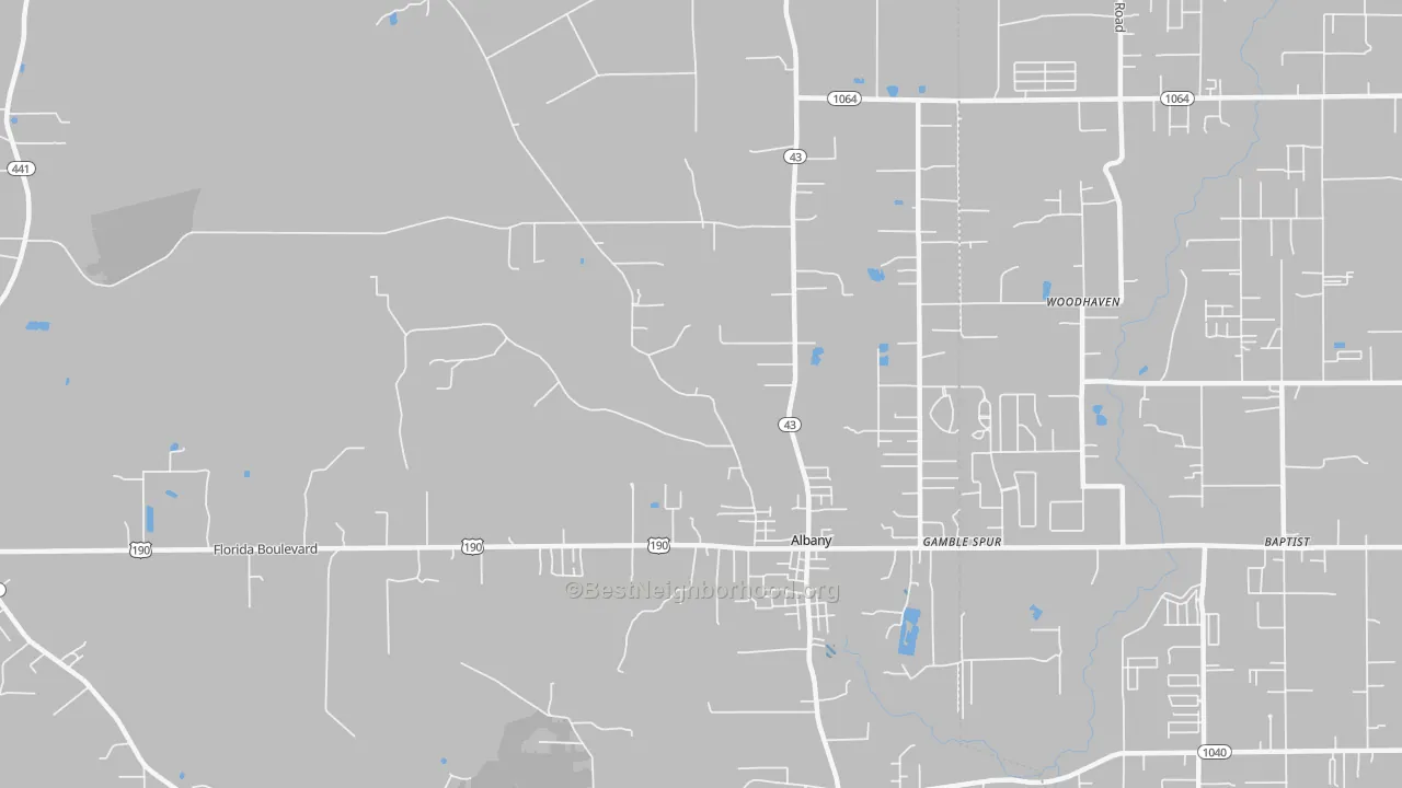 Transit Grade map of Albany, LA