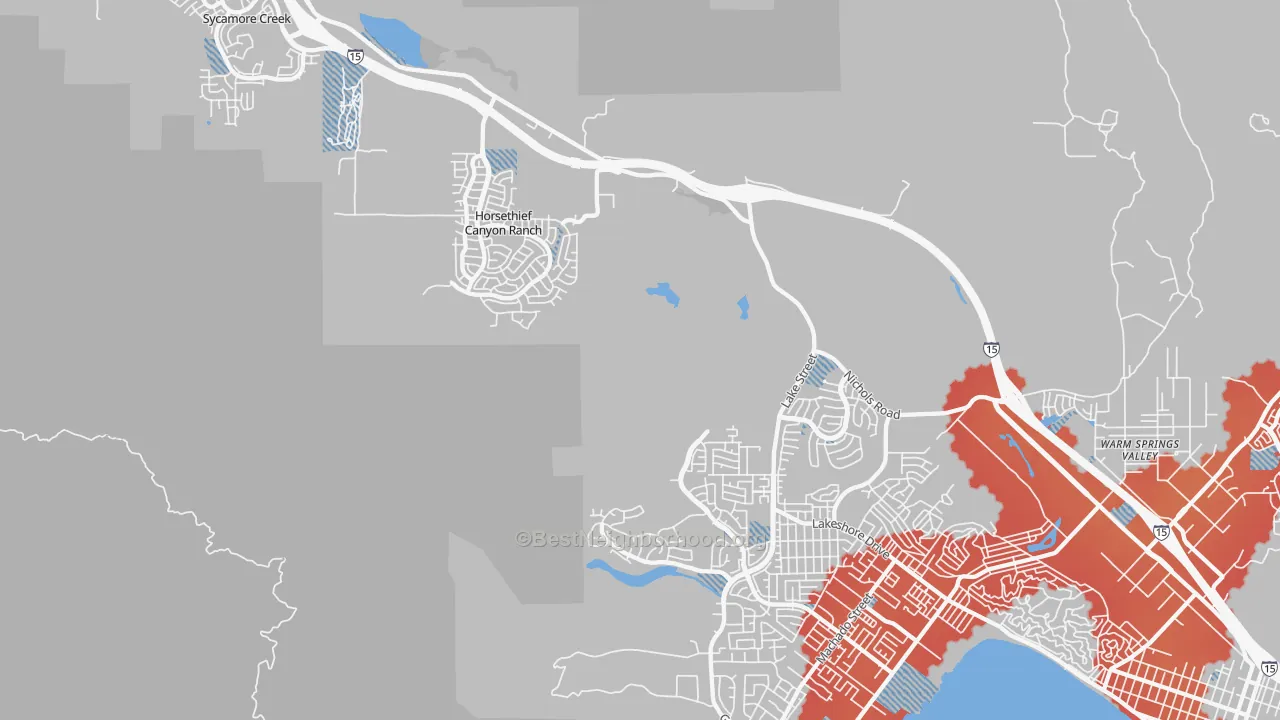 Transit Grade map of Alberhill, CA