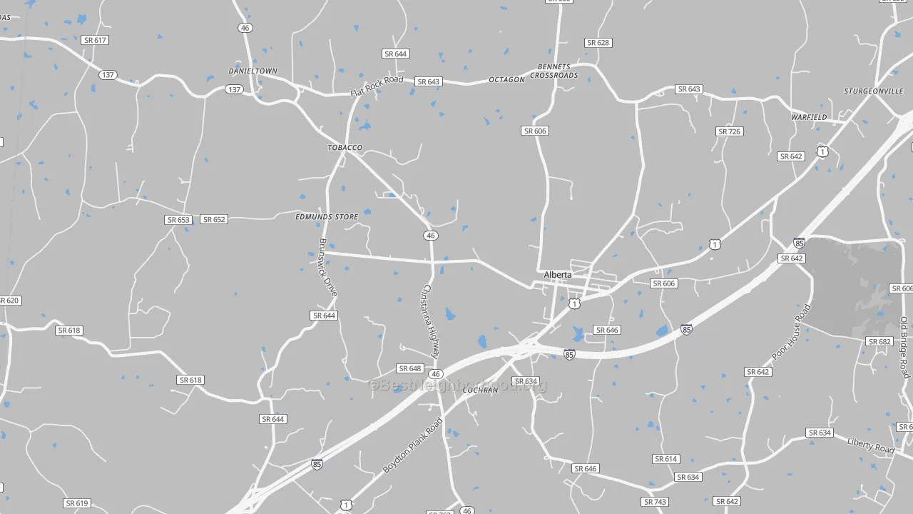 Transit Grade map of Alberta, VA