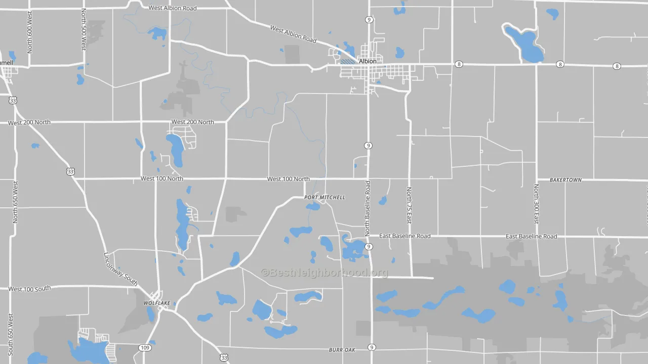 Transit Grade map of Albion, IN