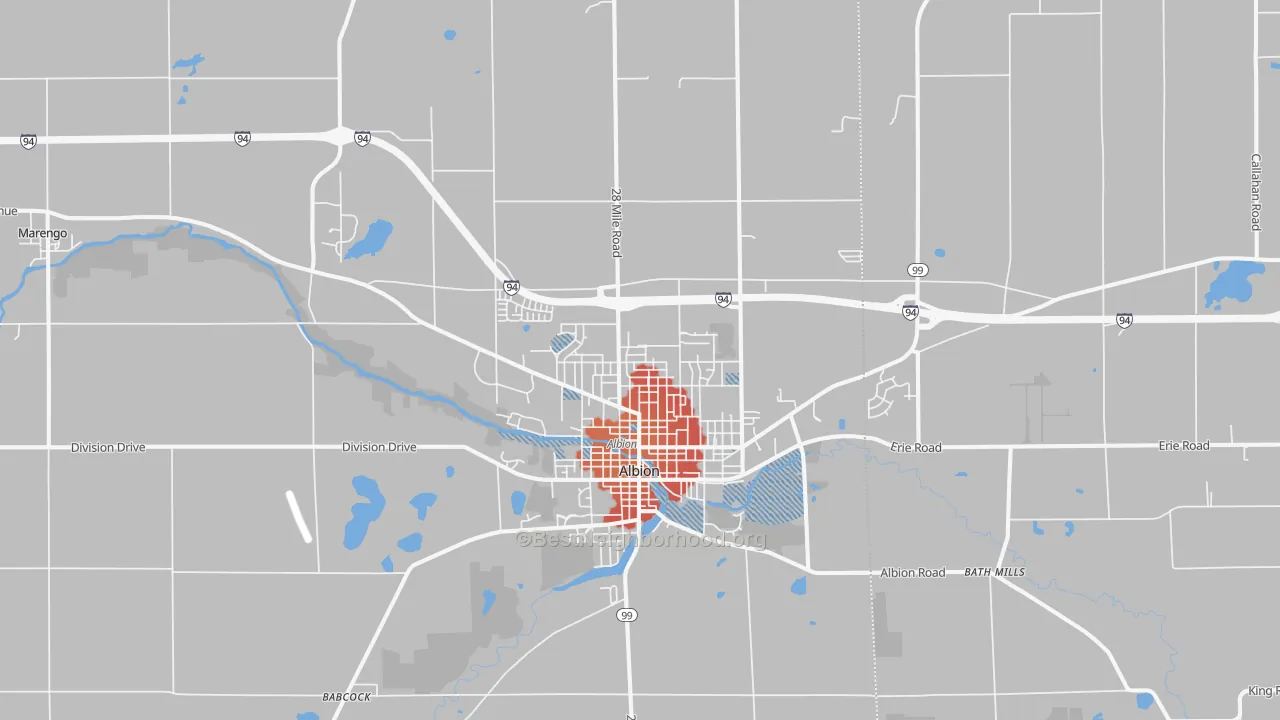 Transit Grade map of Albion, MI