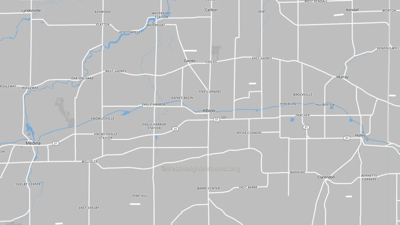 Transit Grade map of Albion, NY
