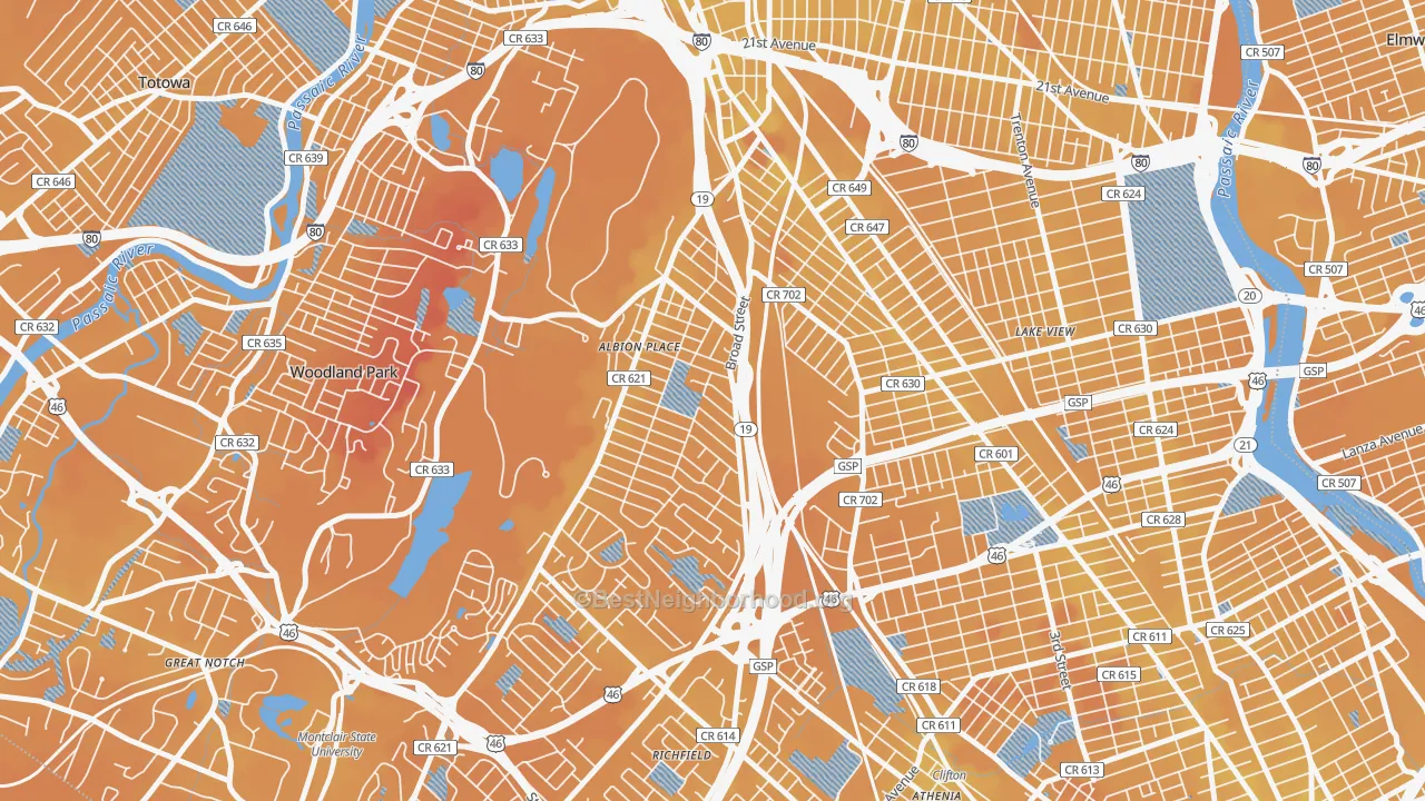 Transit Grade map of Albion Place, Clifton, NJ