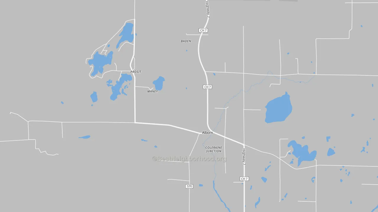 Transit Grade map of Alborn, MN