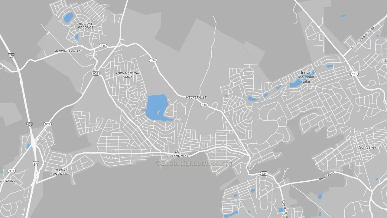 Transit Grade map of Albrightsville, PA