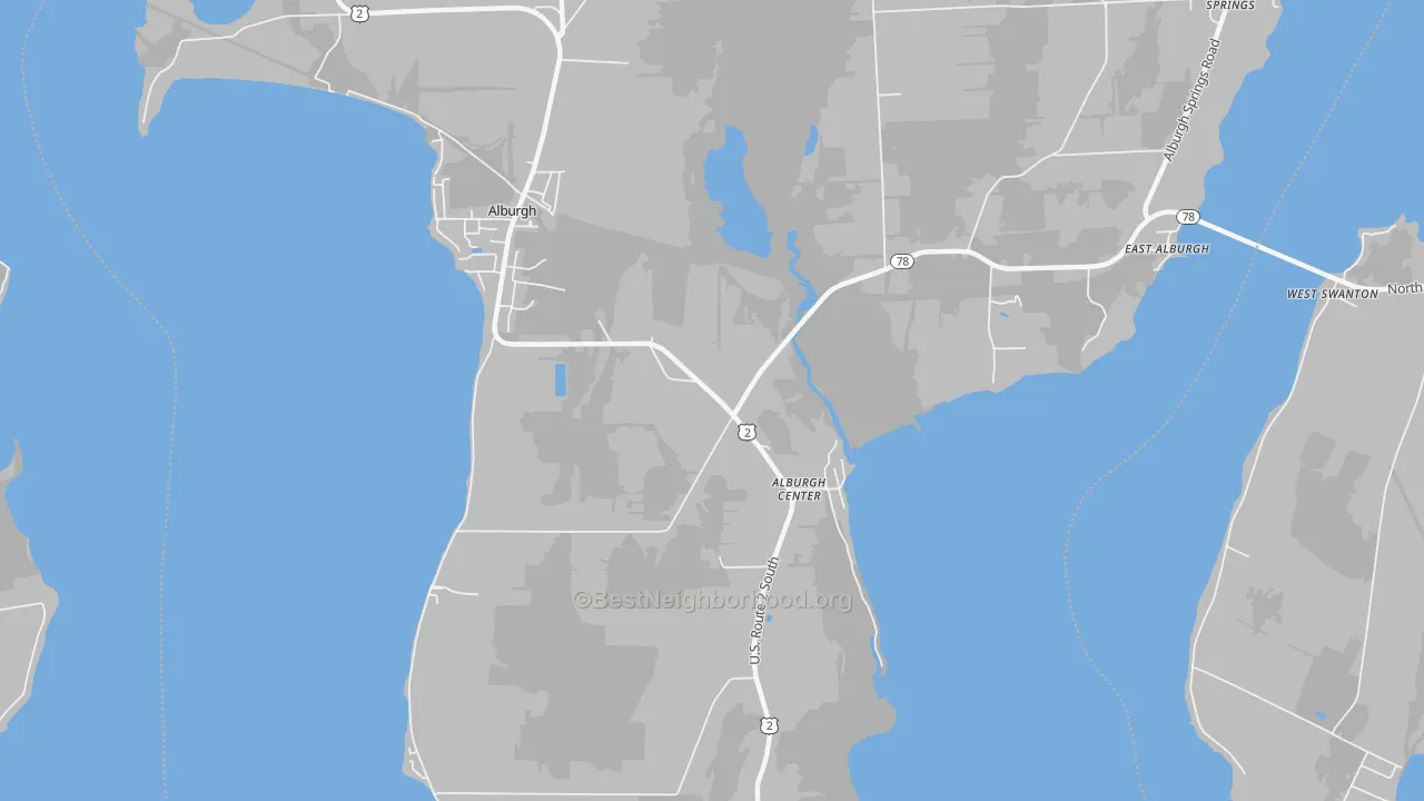 Transit Grade map of Alburg Center, VT