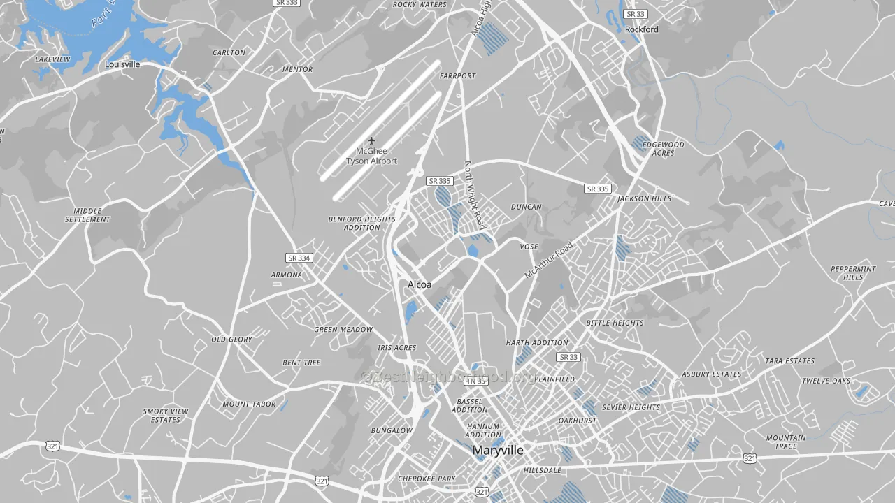 Transit Grade map of Alcoa, TN