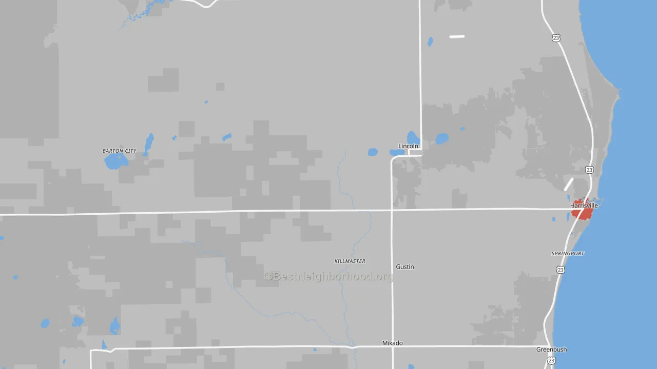 Transit Grade map of Alcona County, MI