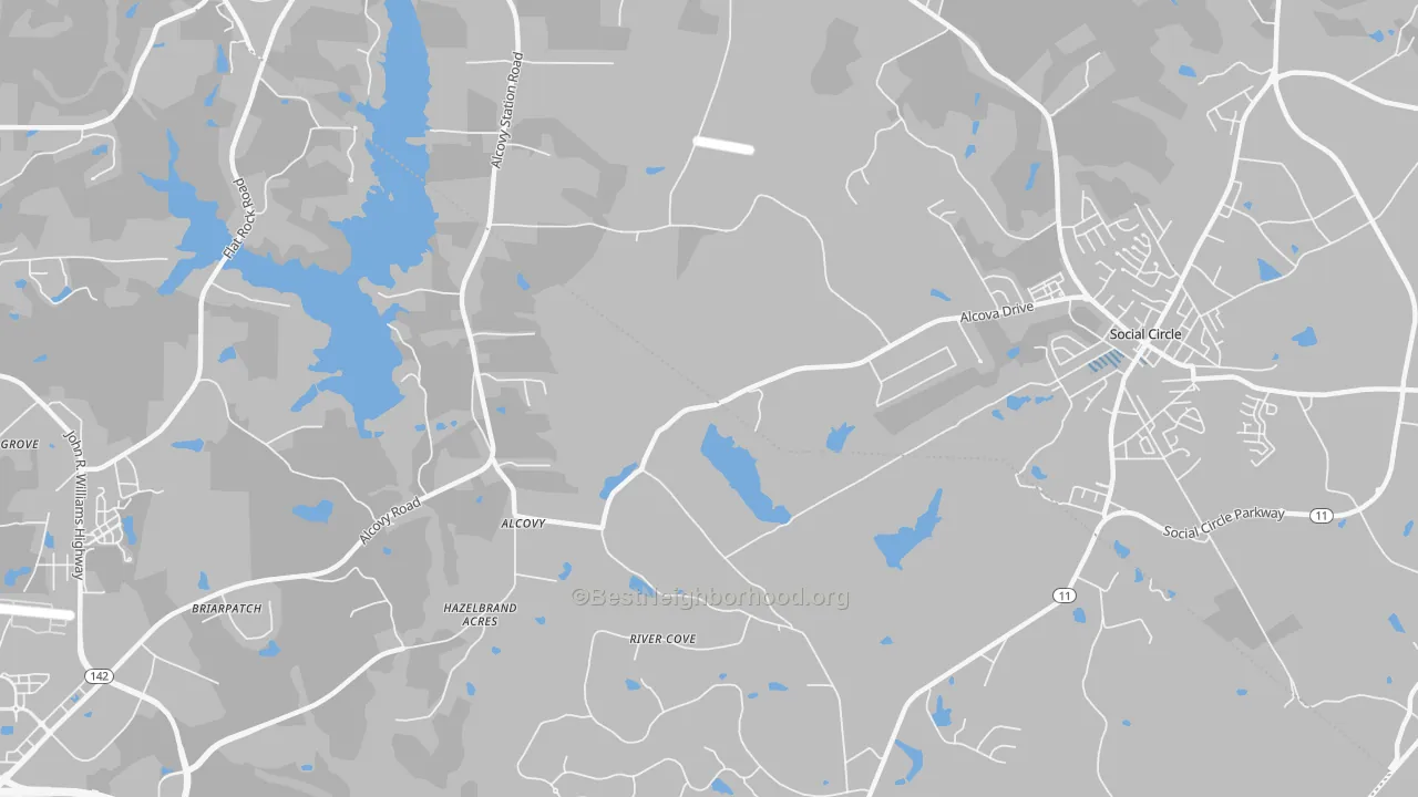 Transit Grade map of Alcovy, GA