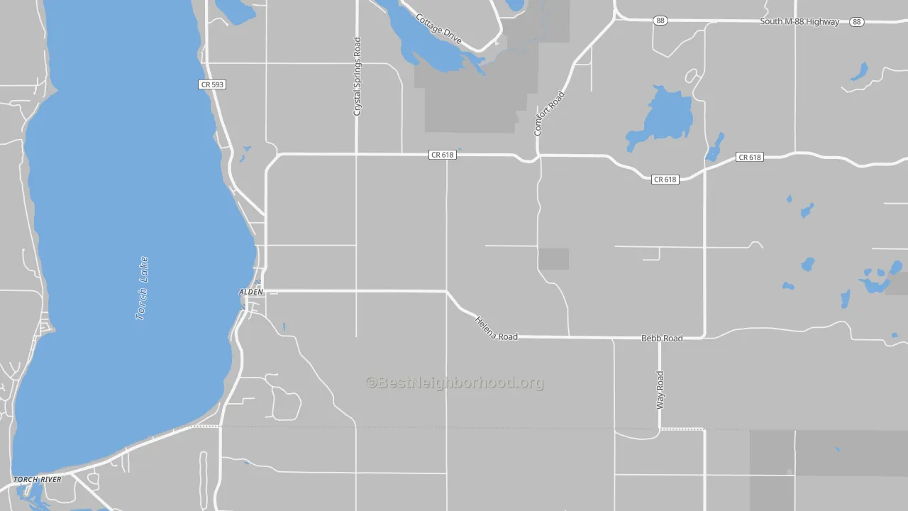 Transit Grade map of Alden, MI