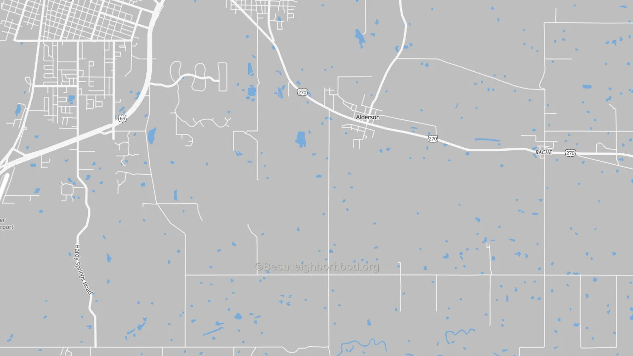 Transit Grade map of Alderson, OK