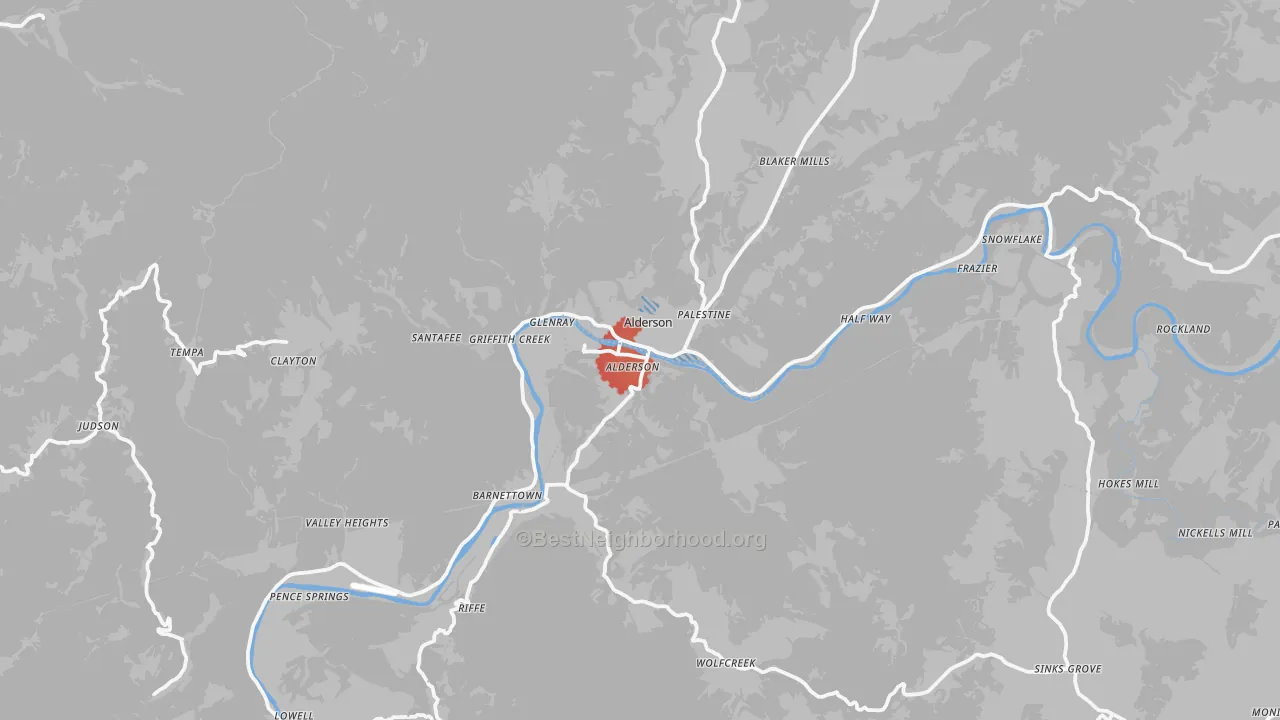 Transit Grade map of Alderson, WV