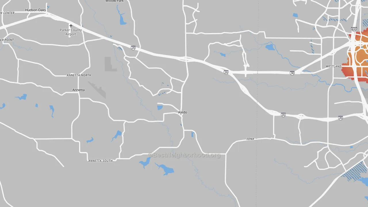 Transit Grade map of Aledo, TX