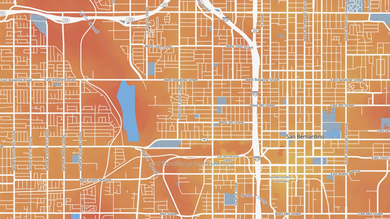 Transit Grade map of Alessandro, San Bernardino, CA