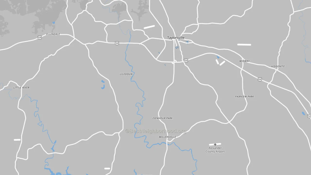 Transit Grade map of Alexander County, NC