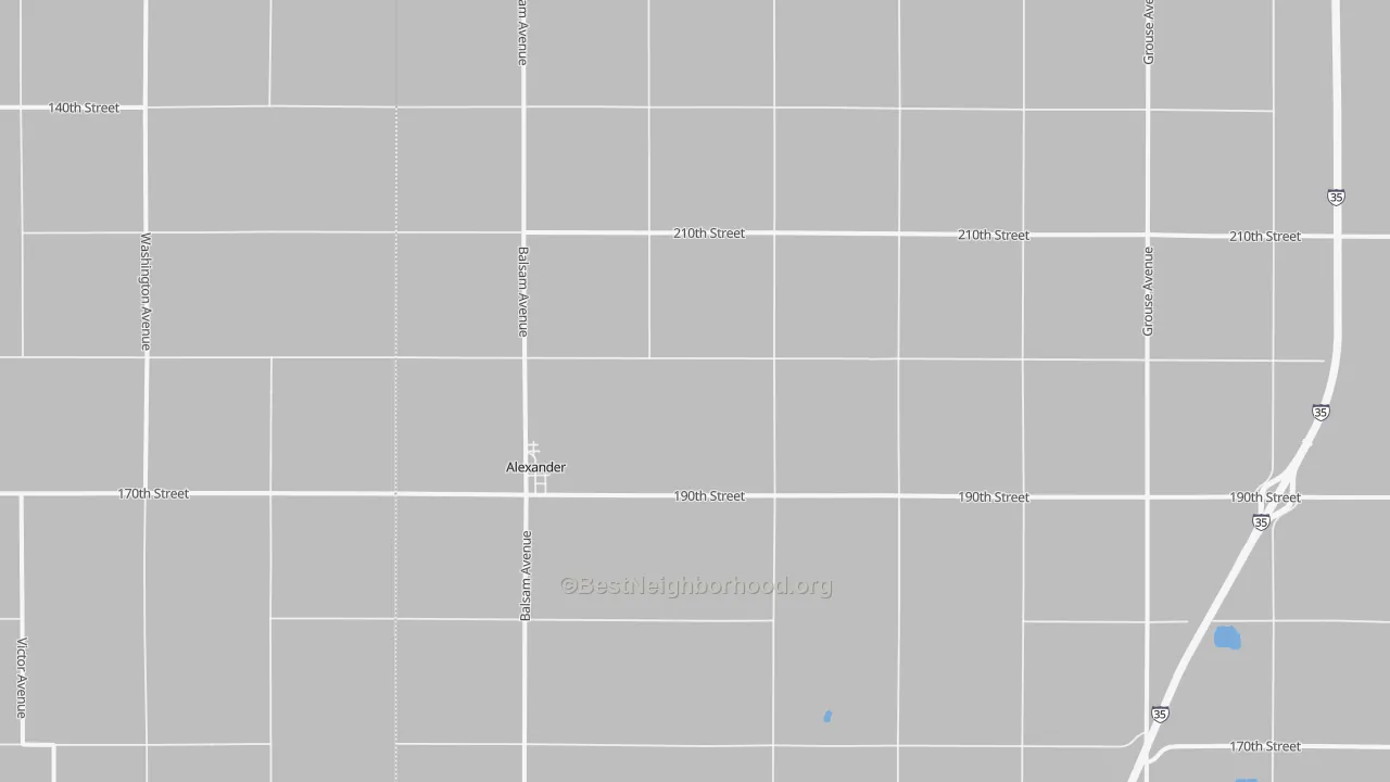 Transit Grade map of Alexander, IA