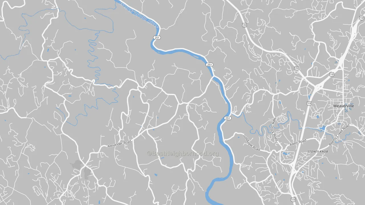 Transit Grade map of Alexander, NC