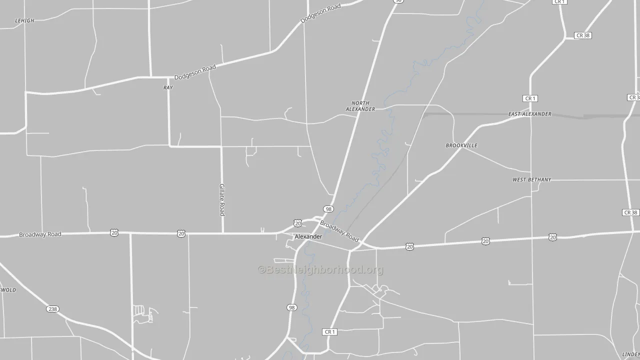 Transit Grade map of Alexander, NY