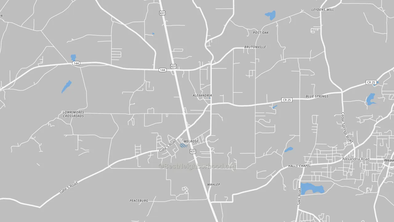 Transit Grade map of Alexandria, AL
