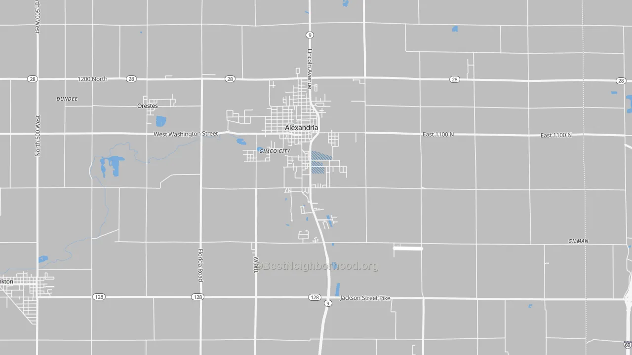 Transit Grade map of Alexandria, IN