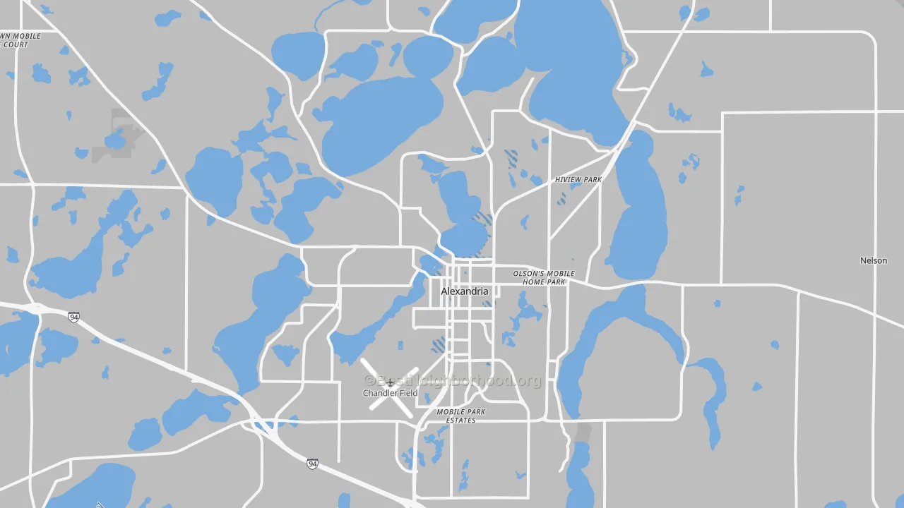 Transit Grade map of Alexandria, MN